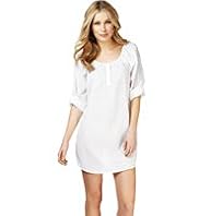 Pure Cotton Dobby Spotted Cover-Up Kaftan