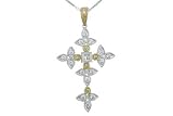 14K 2T 0.50ct Cross Diamond Pendant