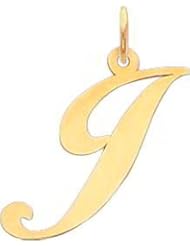 14K Yellow Gold Large Fancy Script Initial J Charm