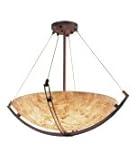 IMAGE OF Justice Design Group ALR-9721-35-DBRZ Crossbar Alabaster Rocks 3 Light Ceiling Pendant in Dark Bronze with Alabaster Rocks glass