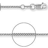 Image of Jewelco London 9ct Solid white gold traditional Pendant Curb chain Necklace . Click Here for Dimensions and Weights.