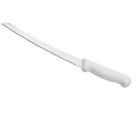 Winware 9.5-inch Wavy Edge Curved Bread Knife KWH-10 White Poly Handle No Stain Steel