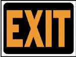 Hy-Ko #3003 9x12 ORG/BLK Exit Sign