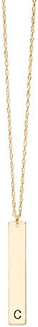 INITIAL MONOGRAMMED JEWELRY, 14k gold-filled, Long Bar Initial Necklace - C