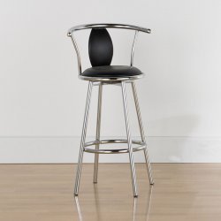 Click here to buy Chrome Stool with Black Seat (Chrome) (40.5H x 14W x 14.5D) by Stacks and Stacks.
