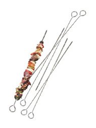 Rome's #2029  Set of 6 Kebab Skewer, Chrome Plated Steel