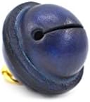 Salty Fish Handmade Tintage Vegetable Tanned Leather Bell, Keychain, Pet Pedant (blue)