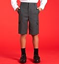 Boys' Cargo Style Crease Resistant Shorts with Adjustable Waist