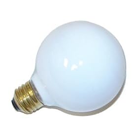 Satco S3443 100G25 W 100W 120V G25 Medium Base White Decorative Globe Incandescent Light... by Satco