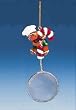 Gingerbread Kisses Boy Holding Sieve Kitchen Utensil Christmas Ornament 5"