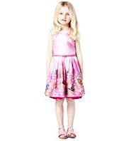 Autograph Pure Cotton Scenery Print Dress with Belt