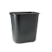 Wastebasket, 7 Gallon, Seamless Construction, 15"x14-1/2"x10-1/4", Black RUB29561