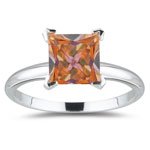 2.08Cts Mystic Topaz Solitaire Ring in 14K White Gold