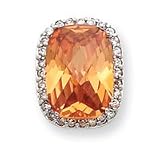 Sterling Silver Champagne CZ Slide Pendant
