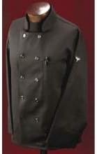 Arden Benhar Black Extra Large Chef Line Chef Coat -- 6 per case.