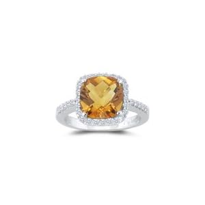 Buy 0.22 Cts Diamond and 0.39 Cts Citrine Ring in 14K White Gold by mycitrinejewelry