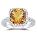 0.26 Cts Diamond & 1.59 Cts Citrine Ring in Platinum-3.0