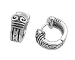 Sterling Silver CZ Huggie Earrings - Satin Finish, Size: 16mm x 2mm