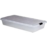 Office Products : Iris 9 1/4-Gallon Clear Stackable Storage Box, Clear, 6in.H x 33 1/2in.W x 17 3/4in.D