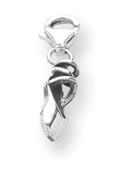 Ballet Shoe Clip-on Charm in Silver for 3mm Charm Bracelets