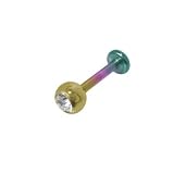 Titanium Labret Monroe Lip Jewelry with Cz Jewel - 14g - 8mm