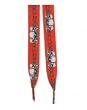 Outer Rebel Fashion Shoelaces- Red With Triple Skull Print