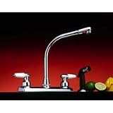Ldr 011-3900 Two Handle Decor Kitchen Faucet With Spray, Chrome