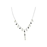 Signature Swarovski & Pearl Y Necklace STERLING SILVER 16 Inch Necklace