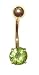 Genuine Peridot 14 karat Gold Belly Button Ring