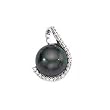 14k White Gold, Diamond & Tahitian Black Pearl Pendant (0.35ctw)