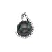 14k White Gold, Diamond & Tahitian Black Pearl Pendant (0.35ctw)