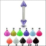 316 Surgical steel Straight Barbel with uv Cone Body Piercing Jewelry