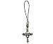 Stylish Skull Cross Mobile Strap - Pewter - 1'' Height