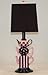 Pink & Black Stacked Teapots Table Lamp with Black Shade