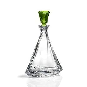 18oz. Green Crystal Decanter - Hamilton Collection - Bohemia Crystal - Made In Czech Republic