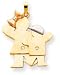Big Girl Small Boy Charm, Yellow/Pink/White Gold