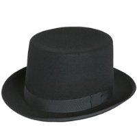 Womens Top Hats-Can you Top This-100% Wool-Available Black, White, Grey (20 1/2 Head = Size 7, Black)