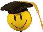 Smiley Graduate Antenna Ball Topper
