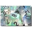 Chessex Dice: Polyhedral 7-Die Borealis Dice Set - Clear w/black