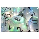 Chessex Dice: Polyhedral 7-Die Borealis Dice Set - Clear w/black