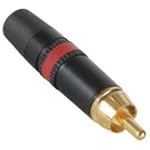 Rean NYS373-2 RCA Plug Black with Red Indicator