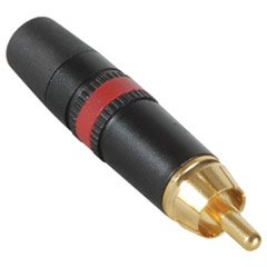 Rean NYS373-2 RCA Plug Black with Red Indicator