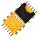 Replacement SIM Card Socket Holder for Blackberry 9900 / 9930 - Black + Orange
