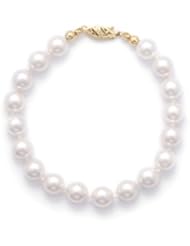 Akoya Pearl Bracelet Highest Quality Grade AAA 7.5-8mm Cultured 14k Yellow Gold - Made in the USA
