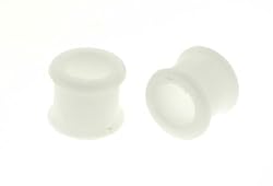 Silicon Double Flare White Plug - 7/16'' - Sold as a Pair