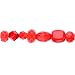 7 Inch Strand, Red Glass Bead Mix