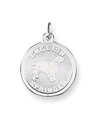 Sterling Silver English Springer Disc Charm QC2685"