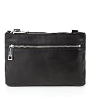 Autograph Leather Double Zipped Cross Body Bag