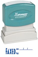 Title Stamps,Faxed By,Impression 1/2x1-5/8,Blue