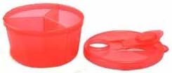 Baby Divided Formula Dispenser ~ with 3 Dividers and a Pour Lid (Red)
